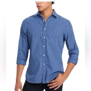 Bloomingdale's Blue Gingham Casual Shirt
